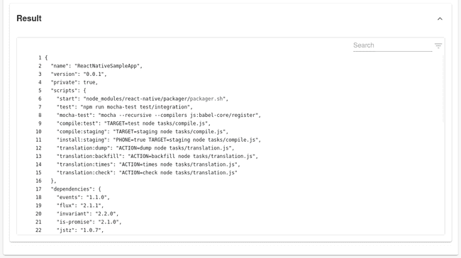 Data Provider test results displayed